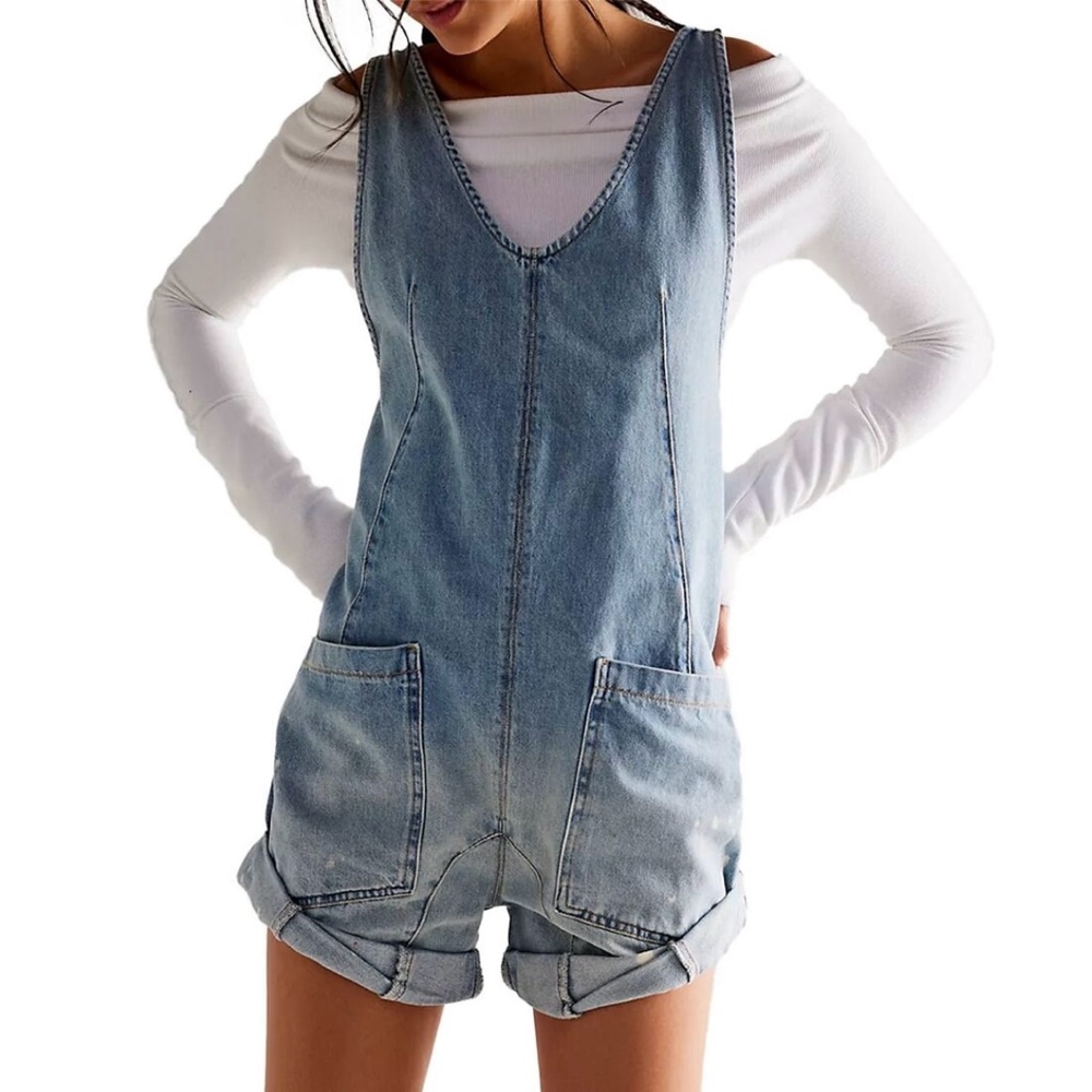 We the Free High Roller Denim Shortall XS